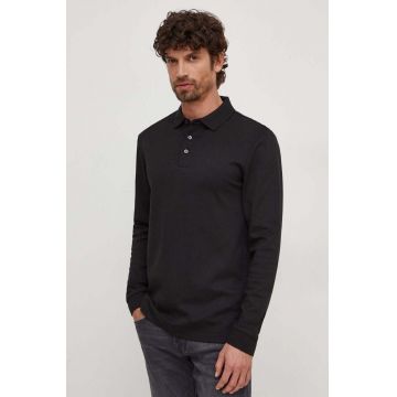 BOSS longsleeve din bumbac culoarea negru, uni 50468392