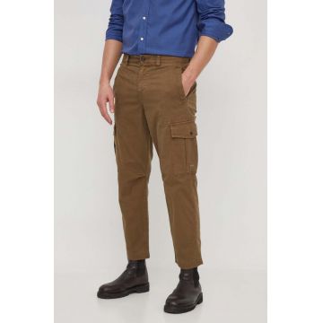 BOSS Orange pantaloni bărbați, culoarea verde, cu fason cargo 50508245
