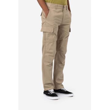 Dickies pantaloni de bumbac culoarea bej, drept DK0A4XDUKHK-BROWN