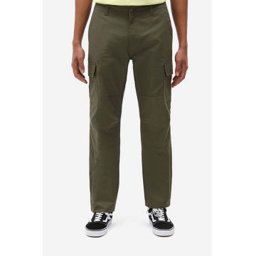 Dickies pantaloni de bumbac culoarea verde, drept DK0A4XDUMGR-GREEN