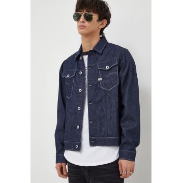 G-Star Raw geacă din denim bărbați, culoarea bleumarin, de tranziție