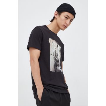 G-Star Raw tricou din bumbac barbati, culoarea negru, cu imprimeu