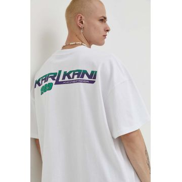 Karl Kani tricou din bumbac barbati, culoarea alb, cu imprimeu