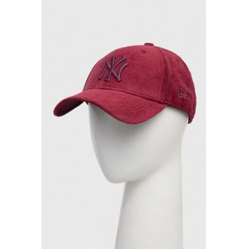 New Era șapcă de baseball din bumbac culoarea bordo, cu imprimeu, NEW YORK YANKEES