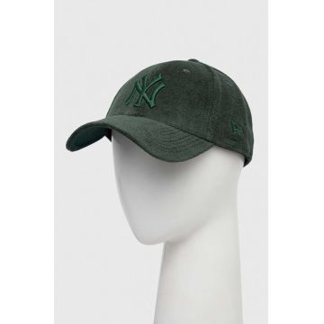 New Era șapcă de baseball din bumbac culoarea verde, cu imprimeu, NEW YORK YANKEES