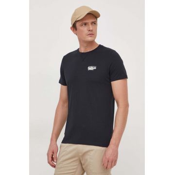 Pepe Jeans tricou din bumbac CHASE barbati, culoarea negru, cu imprimeu