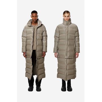 Rains geacă Extra Long Puffer Coat culoarea maro, de iarna 1536.VELVETTAUPE-VELVET.TAU