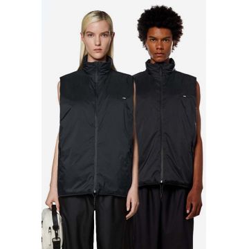 Rains vestă Oadded Nylon Vest culoarea negru, de tranzitie 15460.BLACK-BLACK