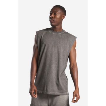 Reebok tricou din bumbac Basketball Court Top Bi-Dye culoarea gri IA2518-grey
