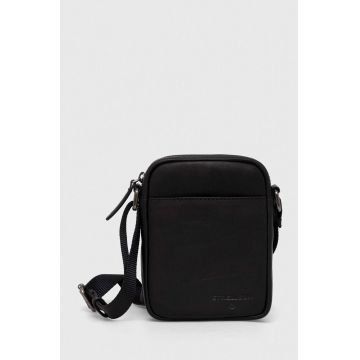 Strellson borseta de piele culoarea negru