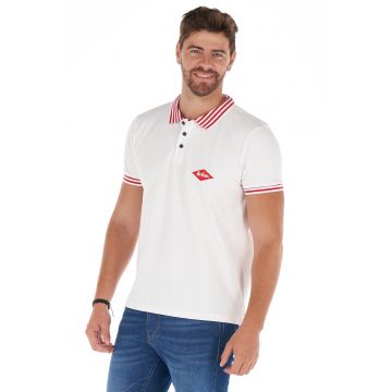 Tricou polo cu detalii contrastante