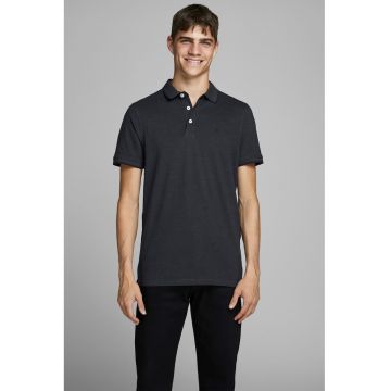 Tricou polo slim fit de bumbac organic Paulos - Gri antracit