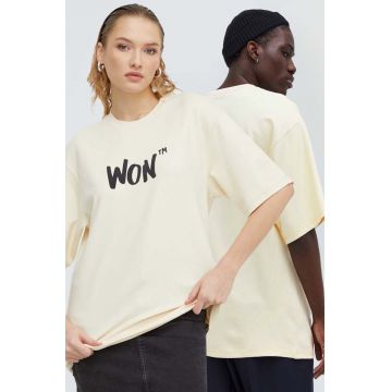 Won Hundred tricou culoarea bej, cu imprimeu