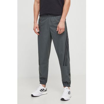 adidas pantaloni de trening culoarea verde, cu imprimeu IR9238