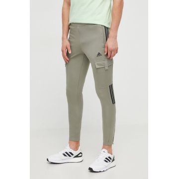 adidas pantaloni de trening TIRO culoarea verde, cu imprimeu IS1543