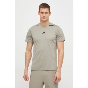 adidas Performance tricou de antrenament D4T culoarea verde, cu imprimeu IS3838