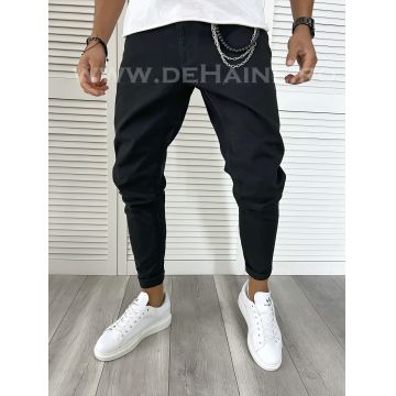 Blugi barbati casual negri + Lant cadou B9380 P20-3.2