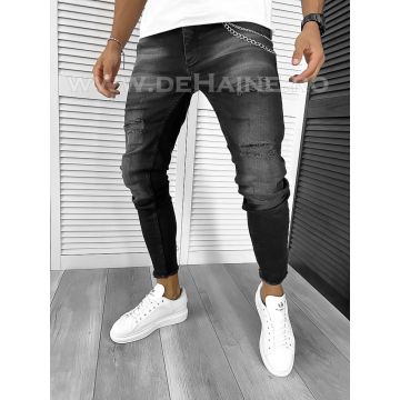Blugi barbati conici negri B9410 O3-6.3