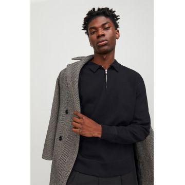 Bluza polo cu fenta cu fermoar