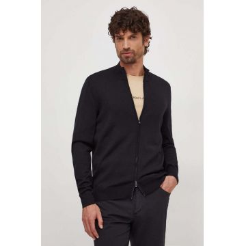 BOSS cardigan din lana culoarea negru