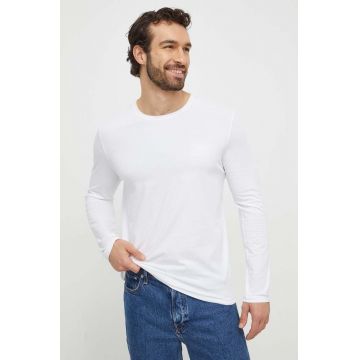 BOSS longsleeve lounge culoarea alb, uni 50515390