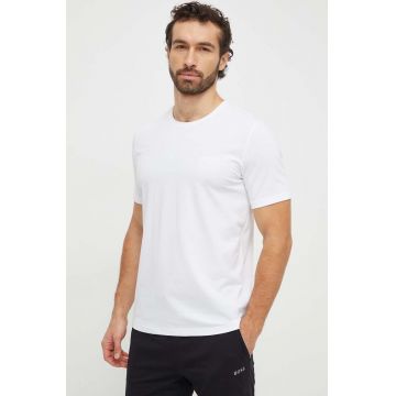 BOSS tricou barbati, culoarea alb, neted