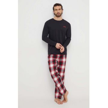 HUGO pijamale de bumbac culoarea rosu, modelator