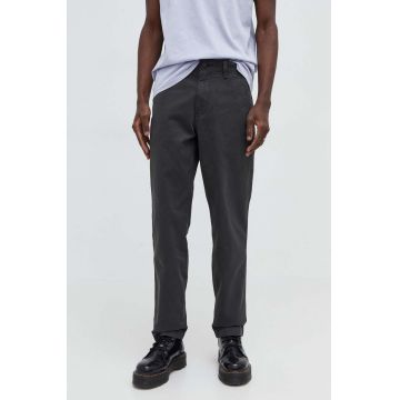 Levi's pantaloni de bumbac culoarea gri, drept