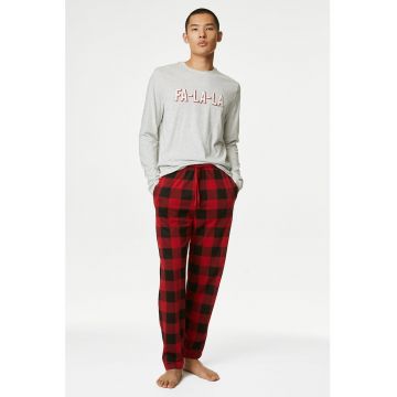 Pijama lunga cu imprimeu text