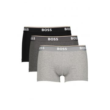 Set de boxeri cu banda logo in talie - 3 perechi - Negru/Gri melange