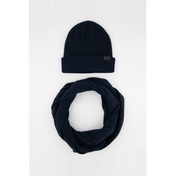 Set de caciula si fular - Bleumarin