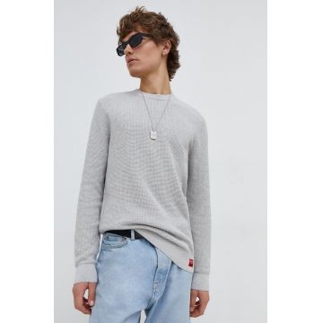 Superdry pulover de bumbac culoarea gri, light