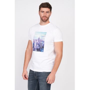 Tricou din bumbac cu imprimeu foto