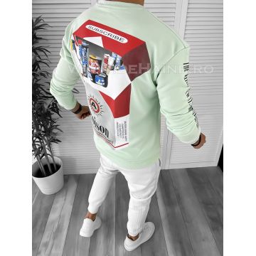 Bluza barbati verde cu imprimeu pe spate K131 P19-3.1