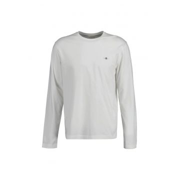Bluza regular-fit din bumbac cu decolteu la baza gatului Shield - Alb
