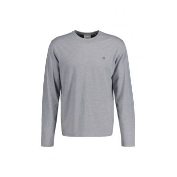 Bluza regular-fit din bumbac cu decolteu la baza gatului Shield - Gri