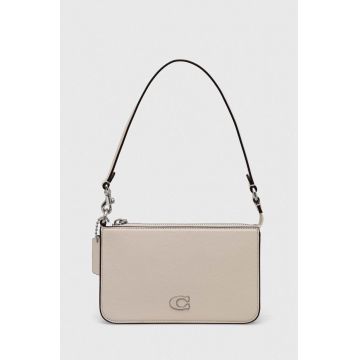 Coach borseta de piele culoarea bej
