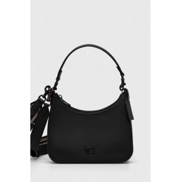 Coach borseta de piele culoarea negru