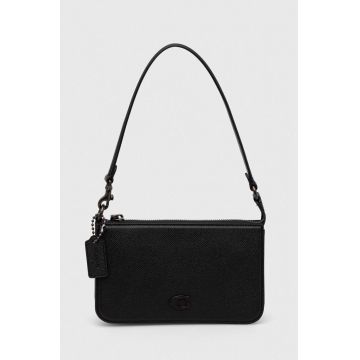 Coach borseta de piele culoarea negru