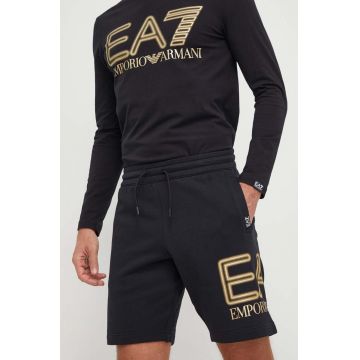 EA7 Emporio Armani pantaloni scurti din bumbac culoarea negru