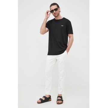 HUGO tricou din bumbac barbati, culoarea negru, neted, 50466158