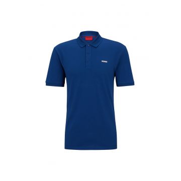 HUGO - Tricou polo din pique cu logo