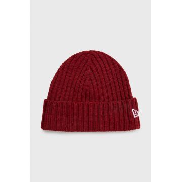 New Era caciula Cuff Beanie culoarea bordo, 60364239