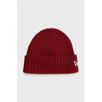 New Era căciulă Cuff Beanie culoarea bordo, 60364239