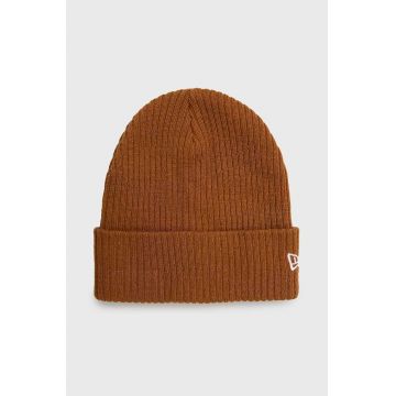 New Era căciulă Cuff Beanie culoarea maro, 60364347