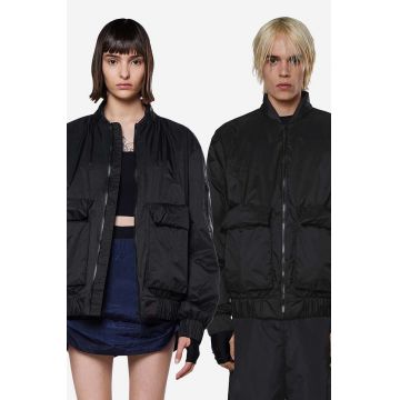 Rains geacă de ploaie culoarea negru, de tranzitie, oversize 15530.-BLACK