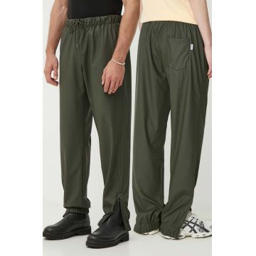 Rains pantaloni impermeabili 18560-GREEN Rain Pants Regular culoarea verde, drept, medium waist