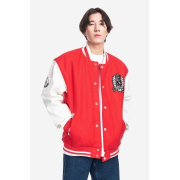 Reebok Classic jachetă bomber din amestec de lână Res V Jacket culoarea rosu HS5794-red