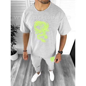 Trening barbati gri pantaloni + tricou oversize B7967 P18-1.1