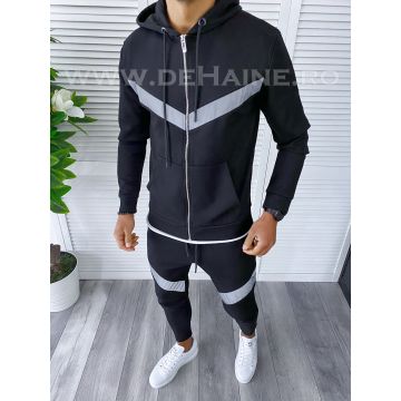 Trening barbati negru pantaloni + hanorac B6783 P18-5.3